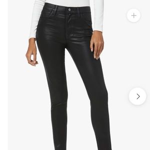 Joe's The Charlie High Waist Coated Ankle Skinny Jeans 28, BLACK